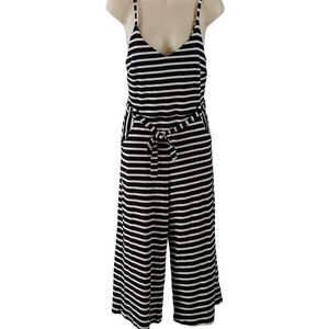 Monteau Striped Black and White Jumpsuit